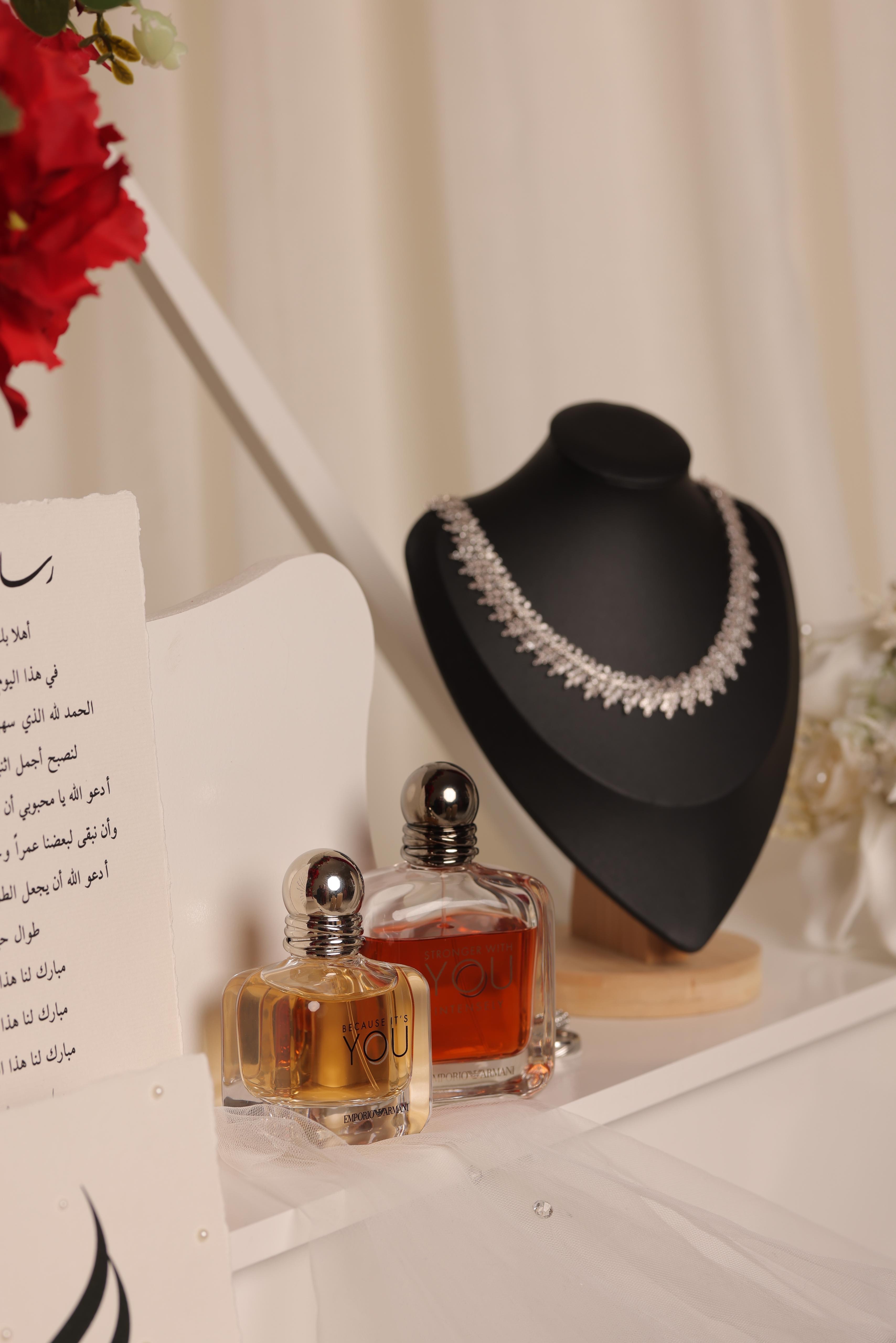 ["necklace","perfume","bottle","table"]